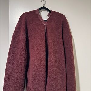 Burgundy Hooded Sherpa